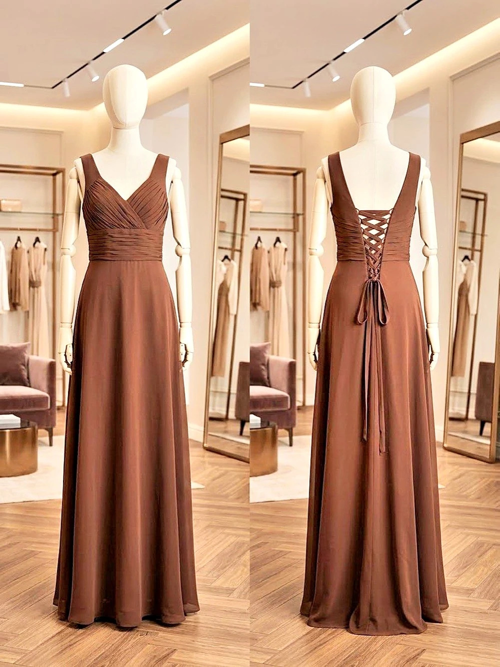 ANTS Bridal Maxi Dress in Brown Size 16 NWT